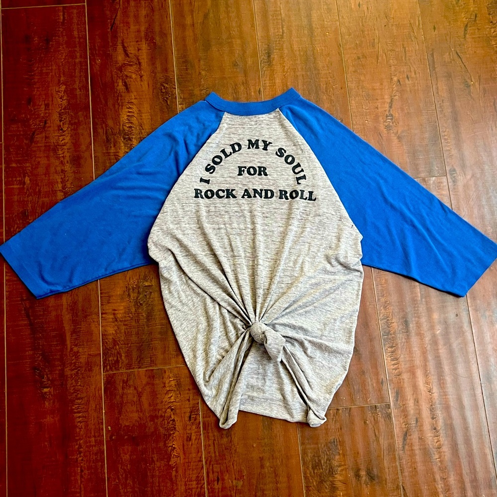 Vintage Rock and Roll Tee; 70’s 80’s Sold My Soul for Rock & Roll Raglan s S-L